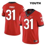 Youth Georgia Bulldogs NCAA #31 William Poole Nike Stitched Red Legend Authentic College Football Jersey NAN8254IL